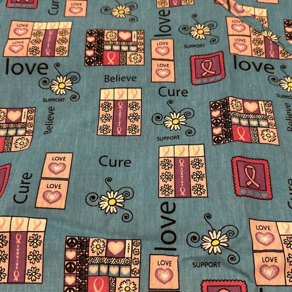 Women’s breast cancer cure support nurses scrub top size 2XL - Picture 6 of 10